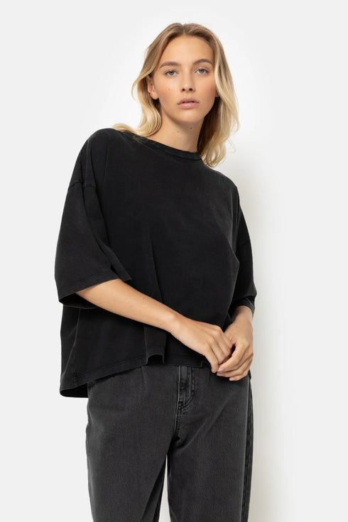 Âme antwerp eloise vintage black boxy t-shirt